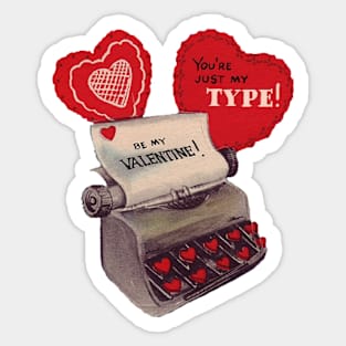 Old Typewriter Valentine Sticker